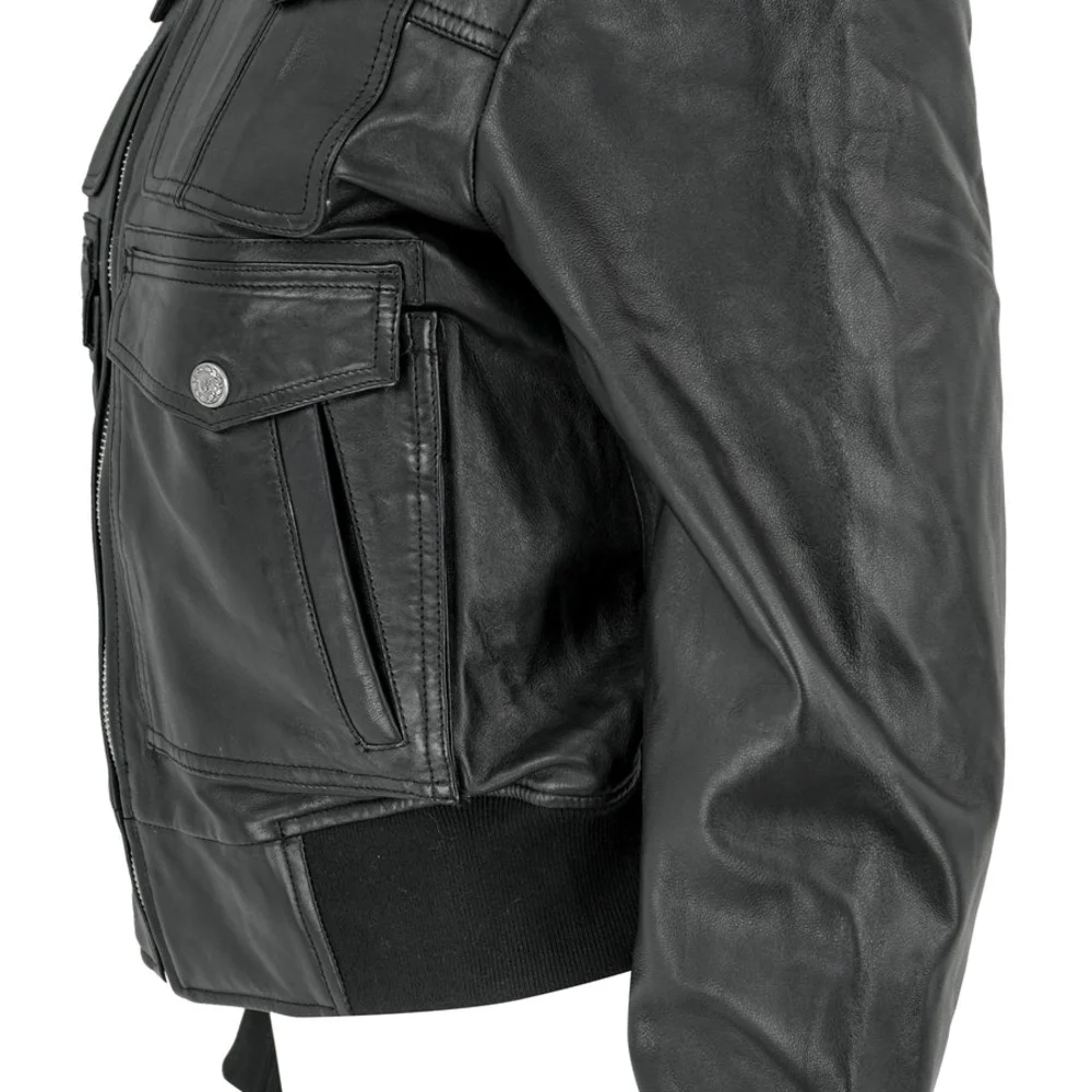 R13 Shrunken Biker Leather Jacket with Front Pockets, STILL FULL PRICE ELSEWHERE - Picture 3 of 8